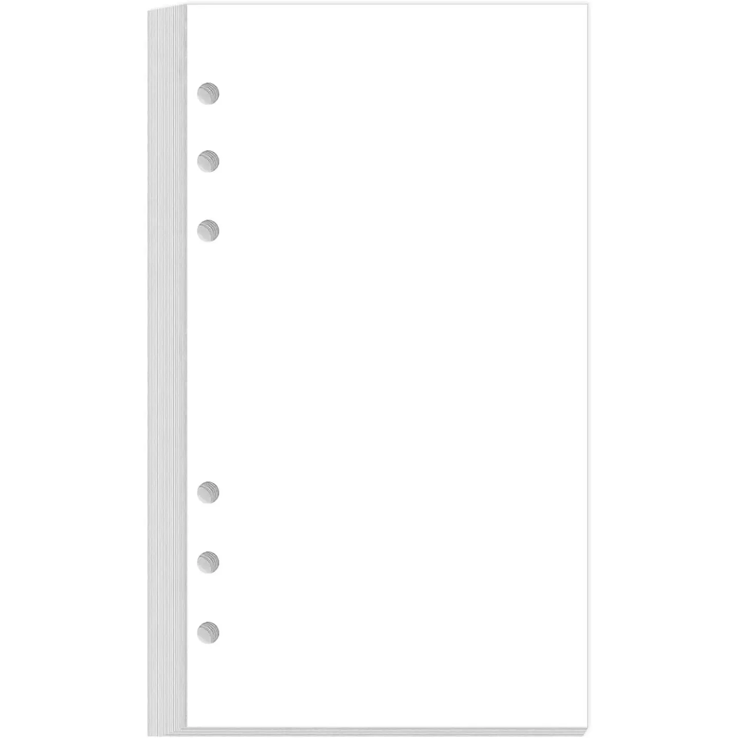 A6 Blank Paper Refills for Filofax Personal Binders, 6 Holes Punched, 100 Sheets/200 Pages,100gsm, 3.75'' x 6.75''
