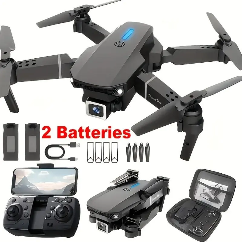 E99 drone - beginner-friendly, lightweight design, camera, black remote control, rechargeable battery, suitable for aerial photography and video recording, ideal as a gift drone