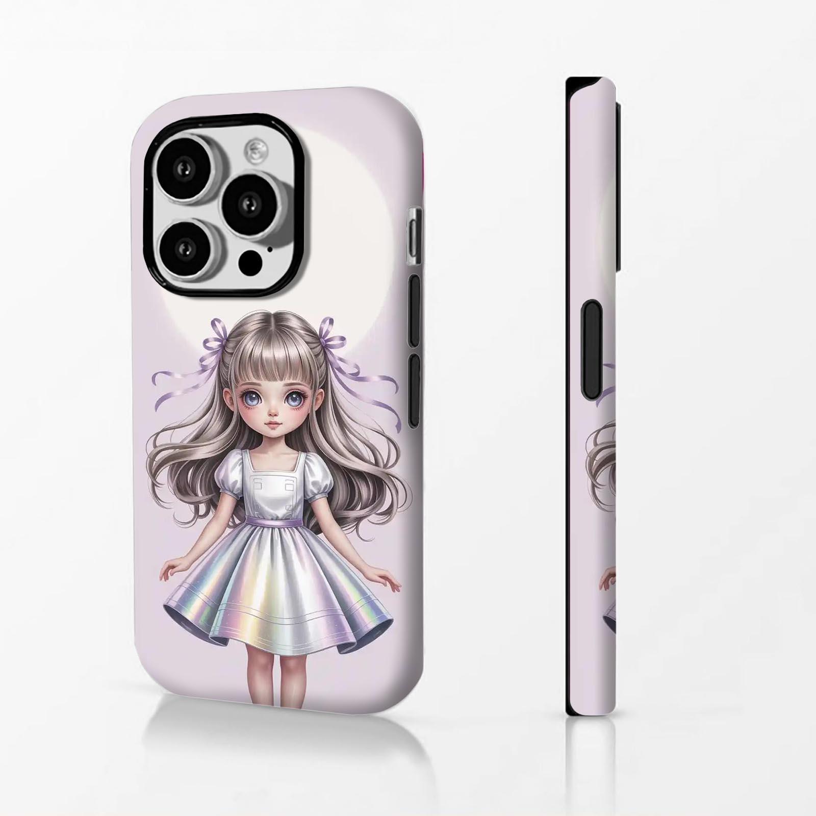 girl, dress, pastel Soft And Hard Two-In-One Film Printed Full Pattern Case For IPhone 16 15 14 13 1211 Pro Max Plus Phone Case