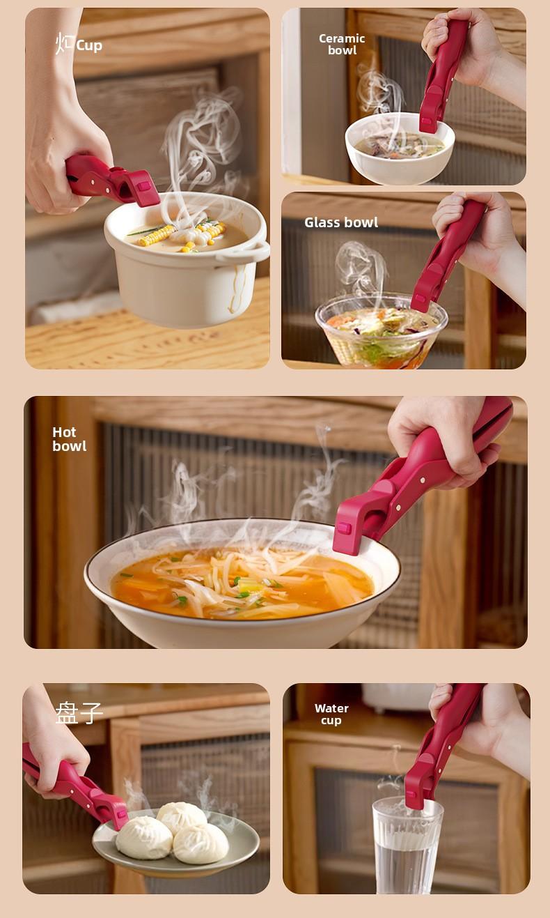 2 Counts Hot Plate Gripper, Multi-Purpose Anti-Scald Tool for Bowls, Plates, Pans, Serving as Holder, Clip,
