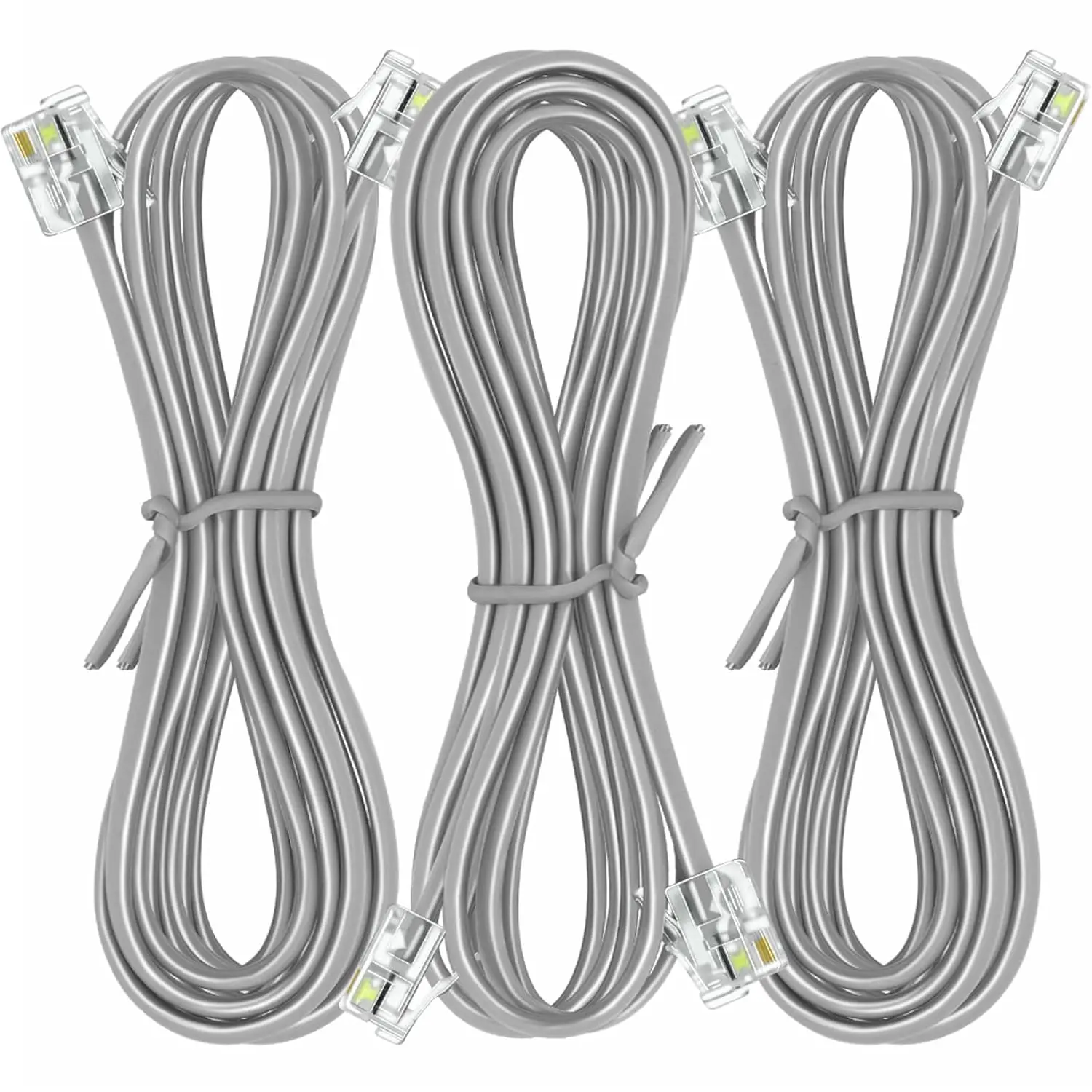 3Pack Phone Cord 10ft Telephone Cord Phone  RJ11 6P4C Male to Male for Landline and Fax - 10