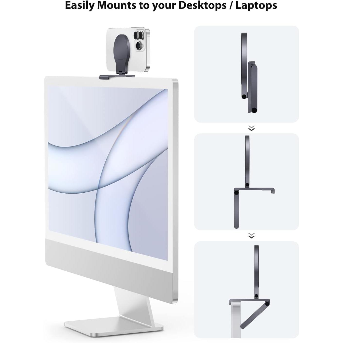 Continuity Camera Mount for Desktop , iMac Compatible  Webcam Mount with Mag-Safe for  Desktops and Displays,  TV 4K