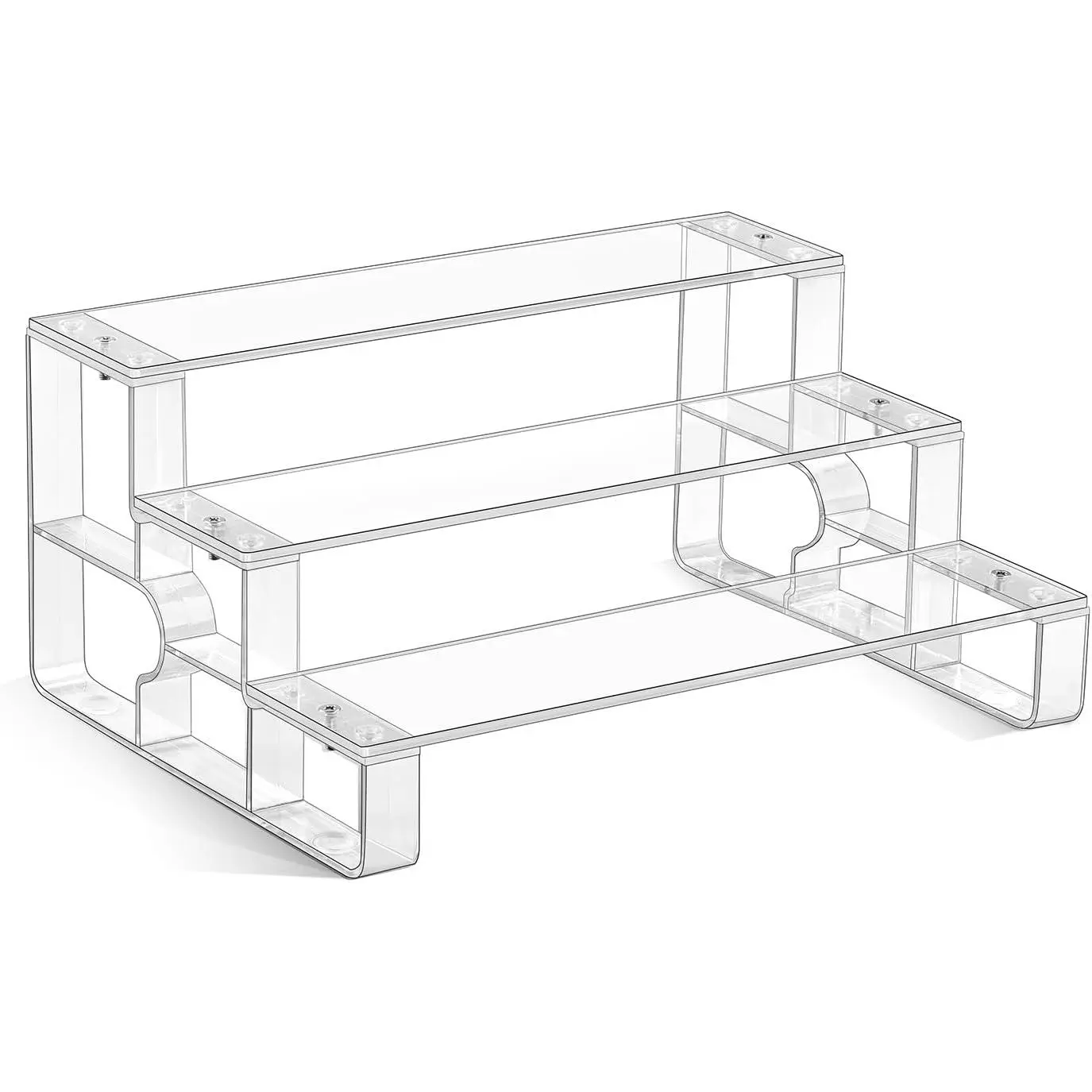 3‑Tier  Cologne Organizer for Men, Perfume Display Riser | Clear  display riser,14" wide,3.5mm thickened panel, multi‑use for cologne, figures, cupcake & party decor