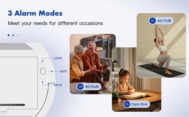 Magnetic Digital Kitchen Timer - Large Screen Loud Alarm Visual Timer for Baking, Gym & Seniors