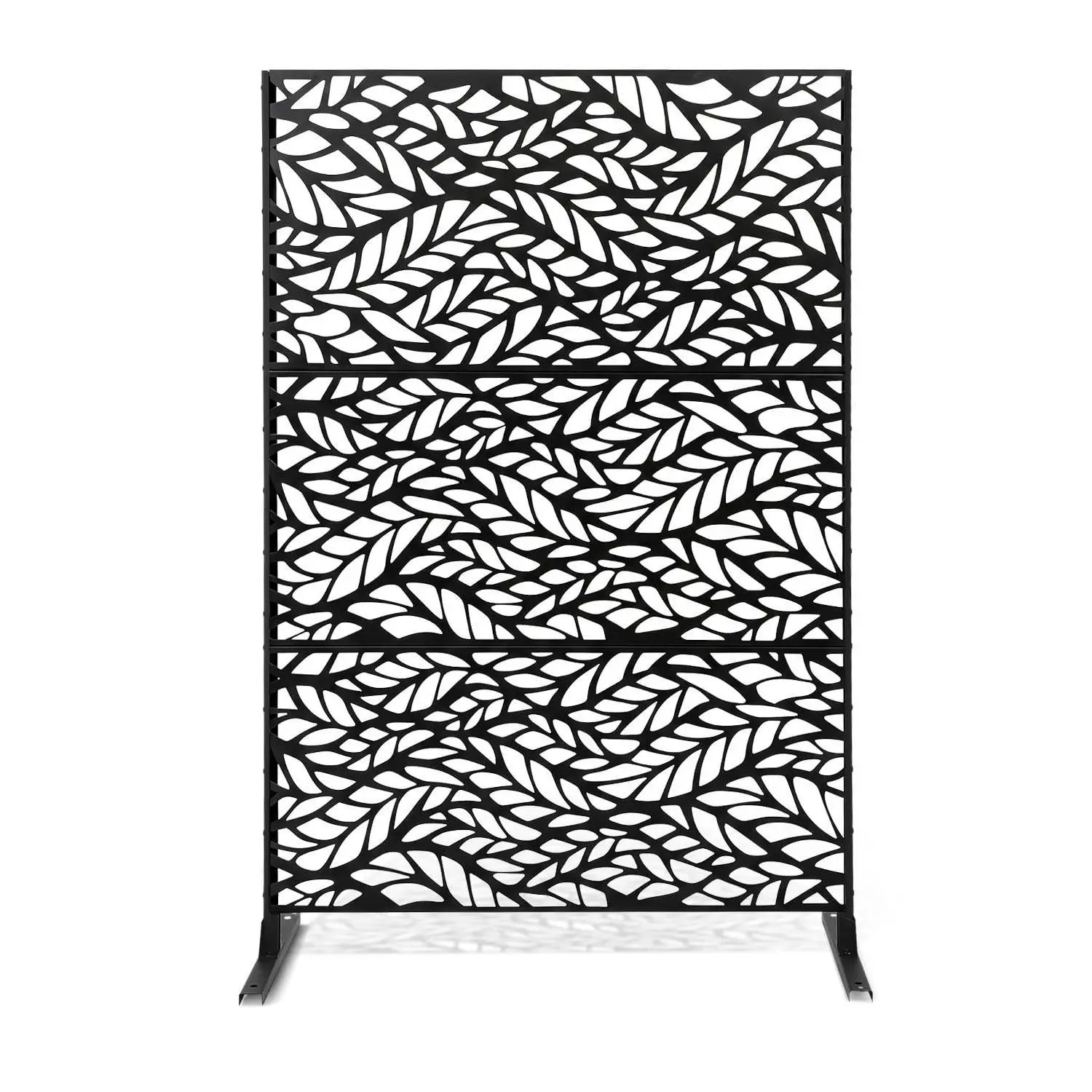 Gaomon Metal Privacy Screen for Patio Balcony, Freestanding Garden Fence Panel with Climbing Plant Support, Rustproof Steel Outdoor Divider, No Drill Installation, Modern Decor