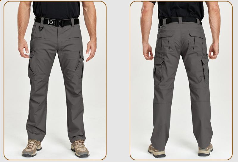 CARWORNIC Men's Stretch Ripstop Tactical Pants 12 Pockets Water-Resistant Flex EDC Utility Work Cargo Pants Lightweight Outdoor Hiking Pants