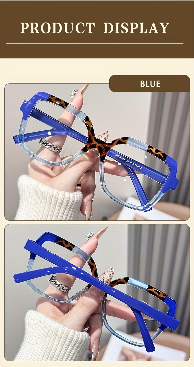 Ladies Elegant Square Frame Glasses, Stylish Contrast Design with Tortoiseshell Pattern, Lightweight Plastic Frame and Clear Lenses for Trendy Daily Wear