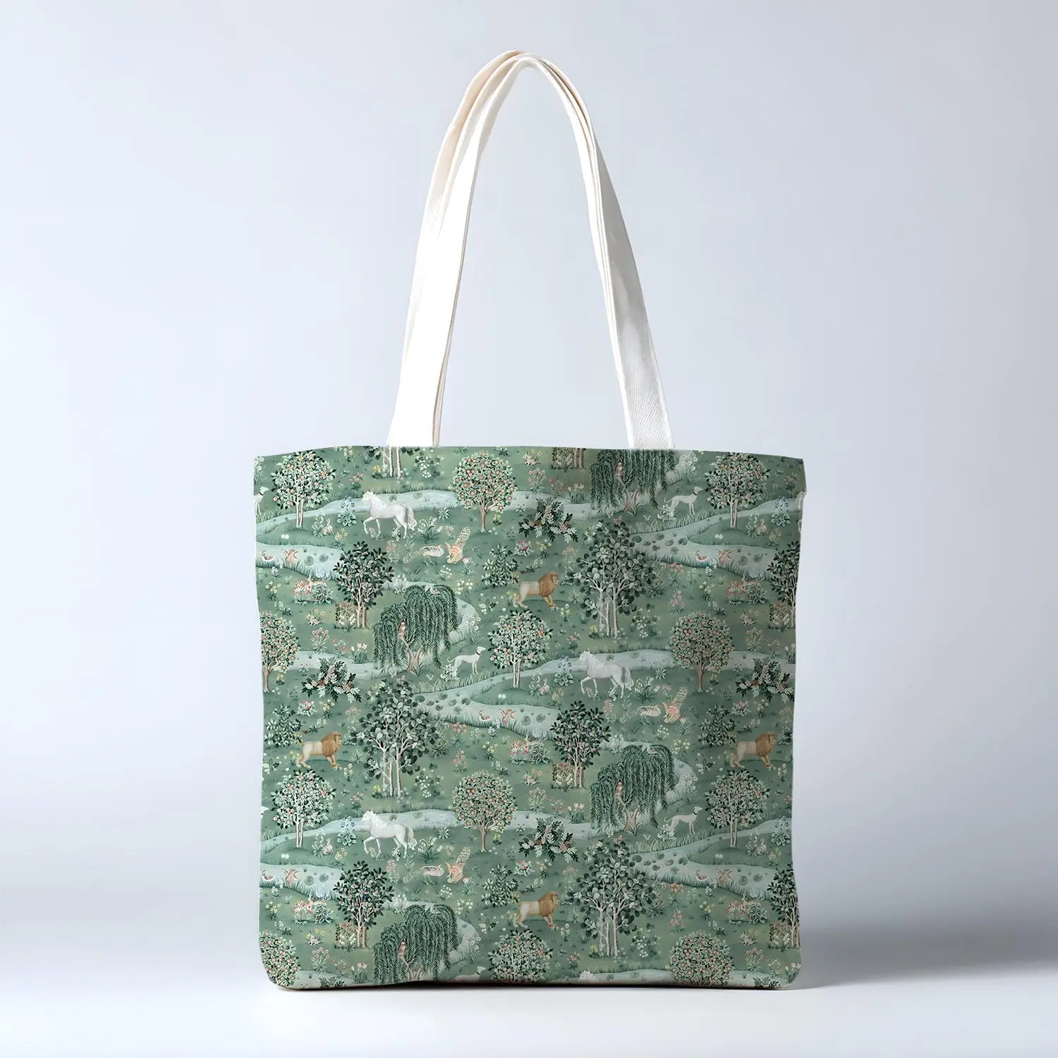 Dark Gothic Witchy Forest Canvas Tote Bag for Women | Whimsical Dark Cottagecore Celestial Medieval Boho Forest  Tote Bags for Work Shopping Grocery Beach