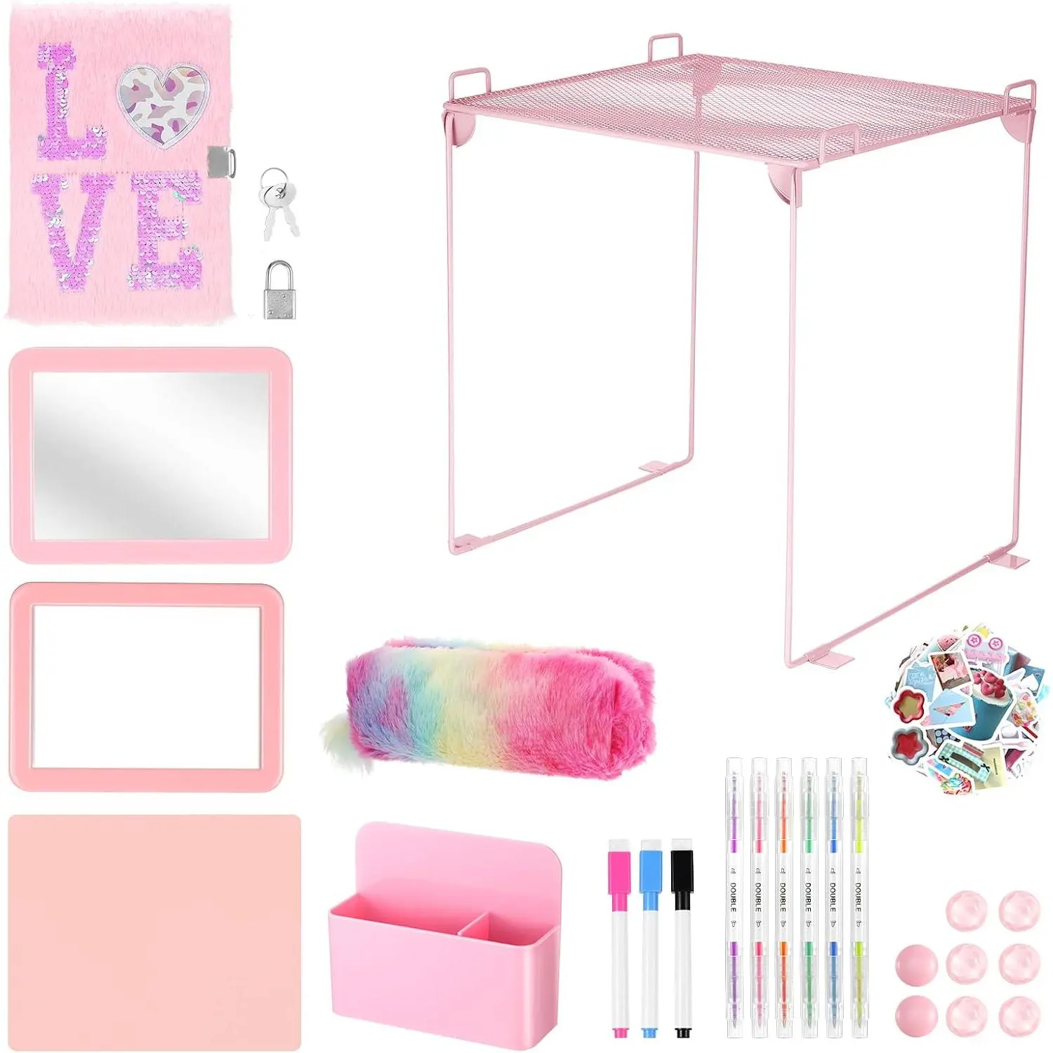 25 count Locker Organizer Accessories,  Locker Accessories Kit, Girls Lockers Decorations,  Locker Accessories Set, Locker Decor,  to School Essentials, with Locker Shelf, etc.
