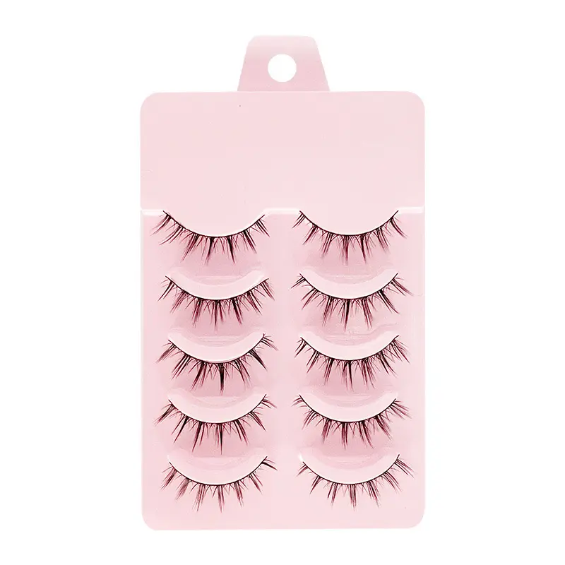 Natural Looking False Eyelashes Ultra Thin Black Stem Full Strip Fairy Lashes for Beginners