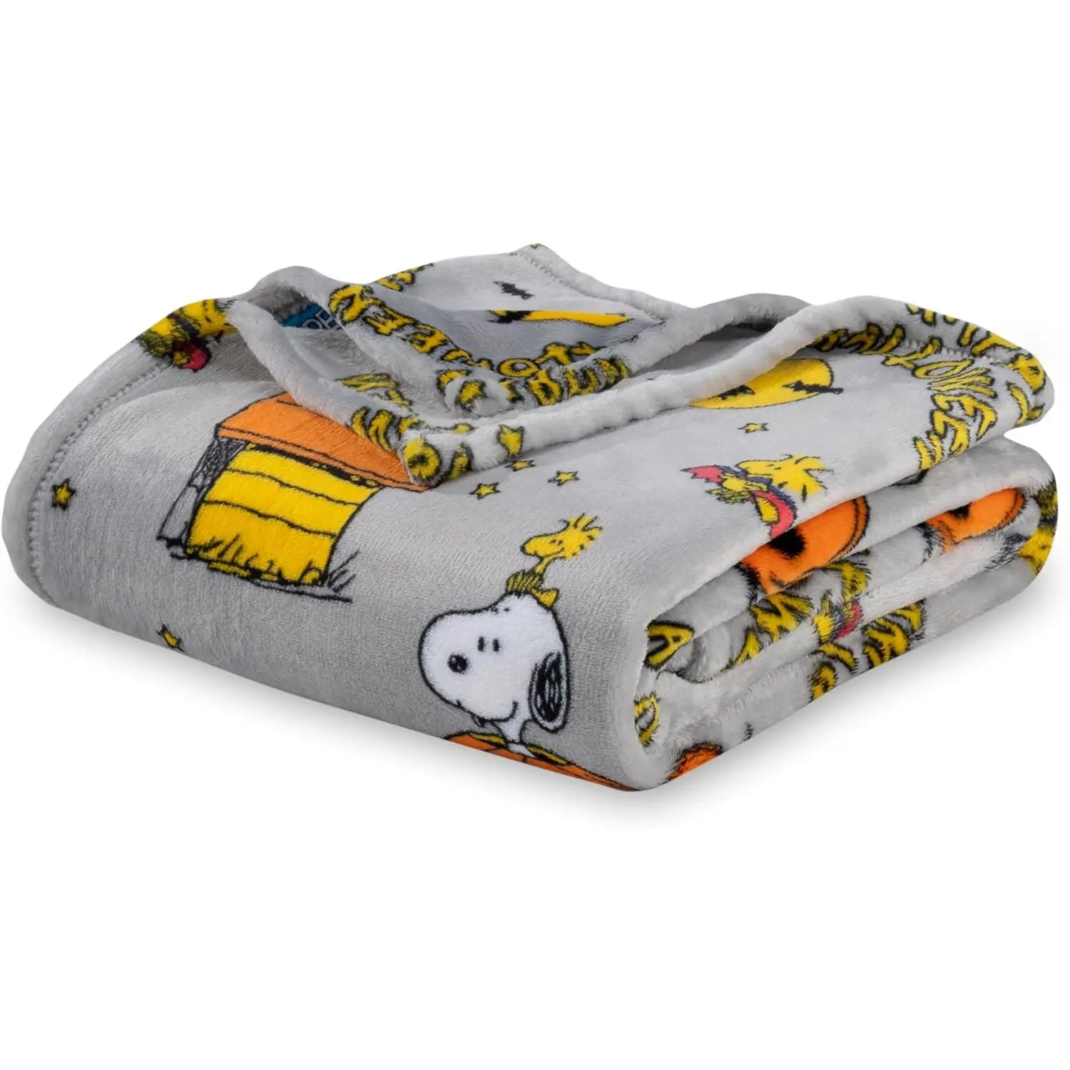 ® VelvetLoft® Cute Snoopy Plush Oversized Throw Blanket, Snoopy and Spooky Chateau Grey (50in x 60in)