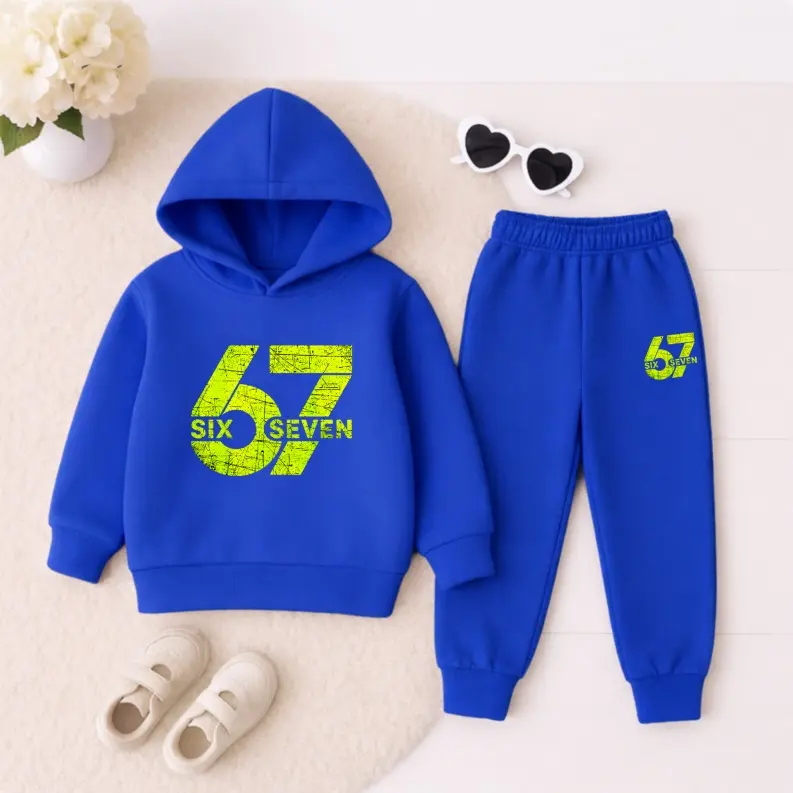 Toddler Boys Hoodie Set, Cute 2 Piece Sweatshirt and Jogger Pants Outfit, Comfortable Casual Tracksuit for Kids, Soft Warm Clothing Set for Little Boys, Perfect for School, Playground, Sports, Travel, Birthday Gifts and Daily Activities