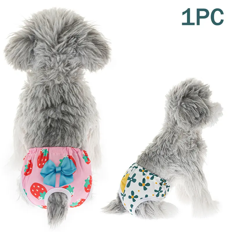 Cute Pet Absorbent Underwear, Washable and Stylish Dog Cat Period Panties, Comfortable Animal Hygiene Wear, Perfect for Small Pets
