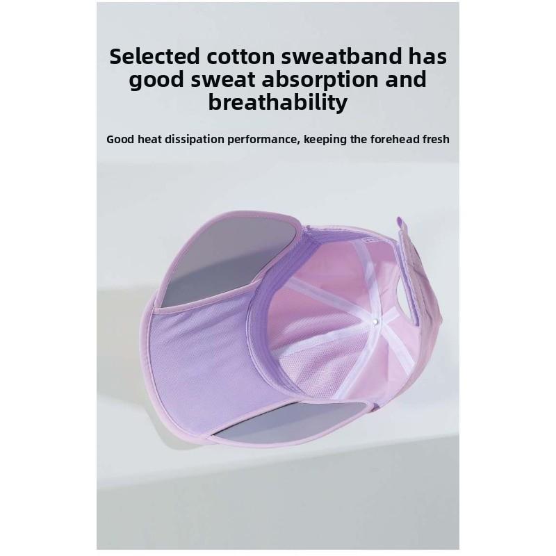 Outdoor sun hat golf sun protection sun hat women's summer wide brim sports empty top pull-up cap