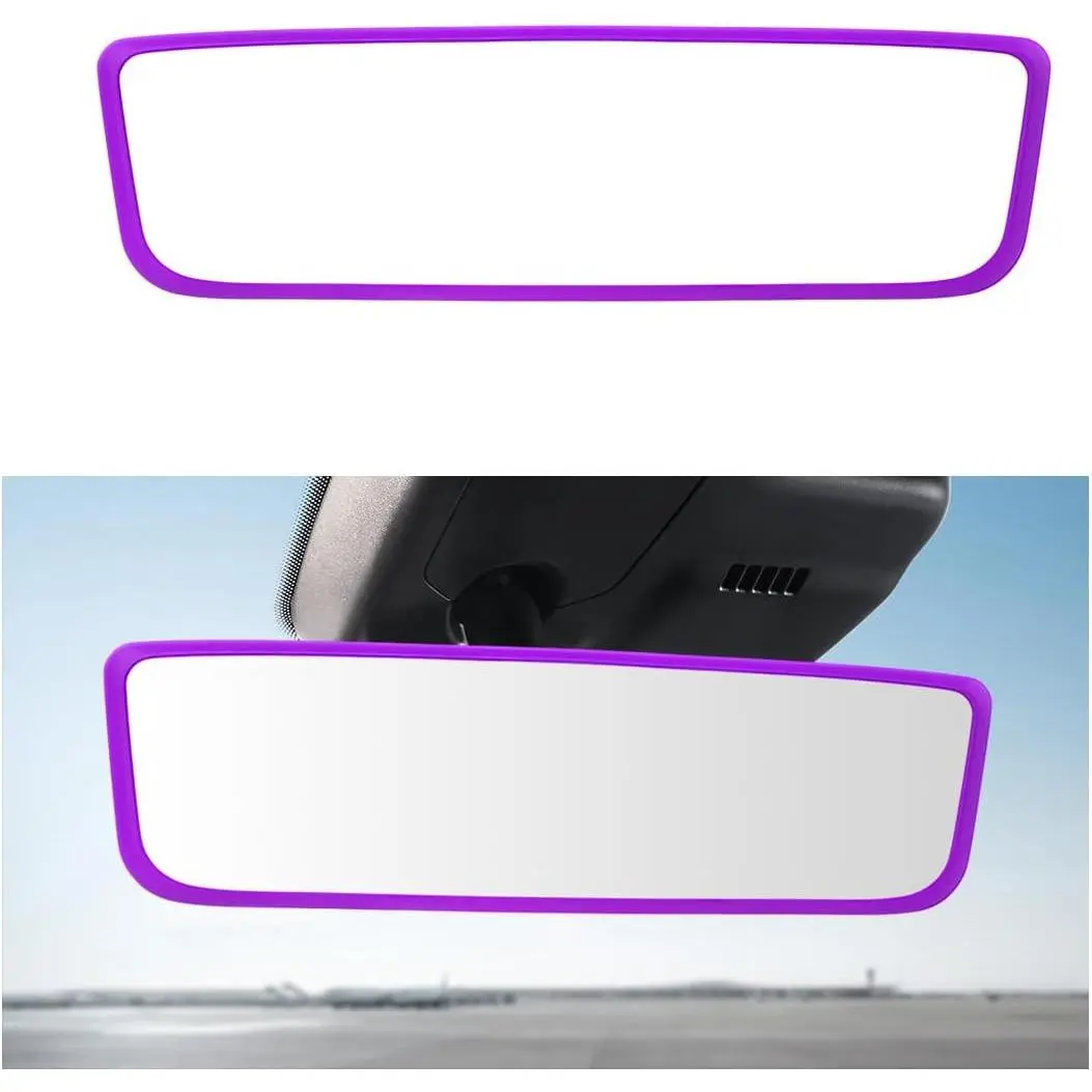 Rear View Mirror Protector Frame,  Automotive Interior Rearview Mirror Cover for Women Girls, Mirror  Protective Cover Compatible with Model 3 Y,  Accessories ()