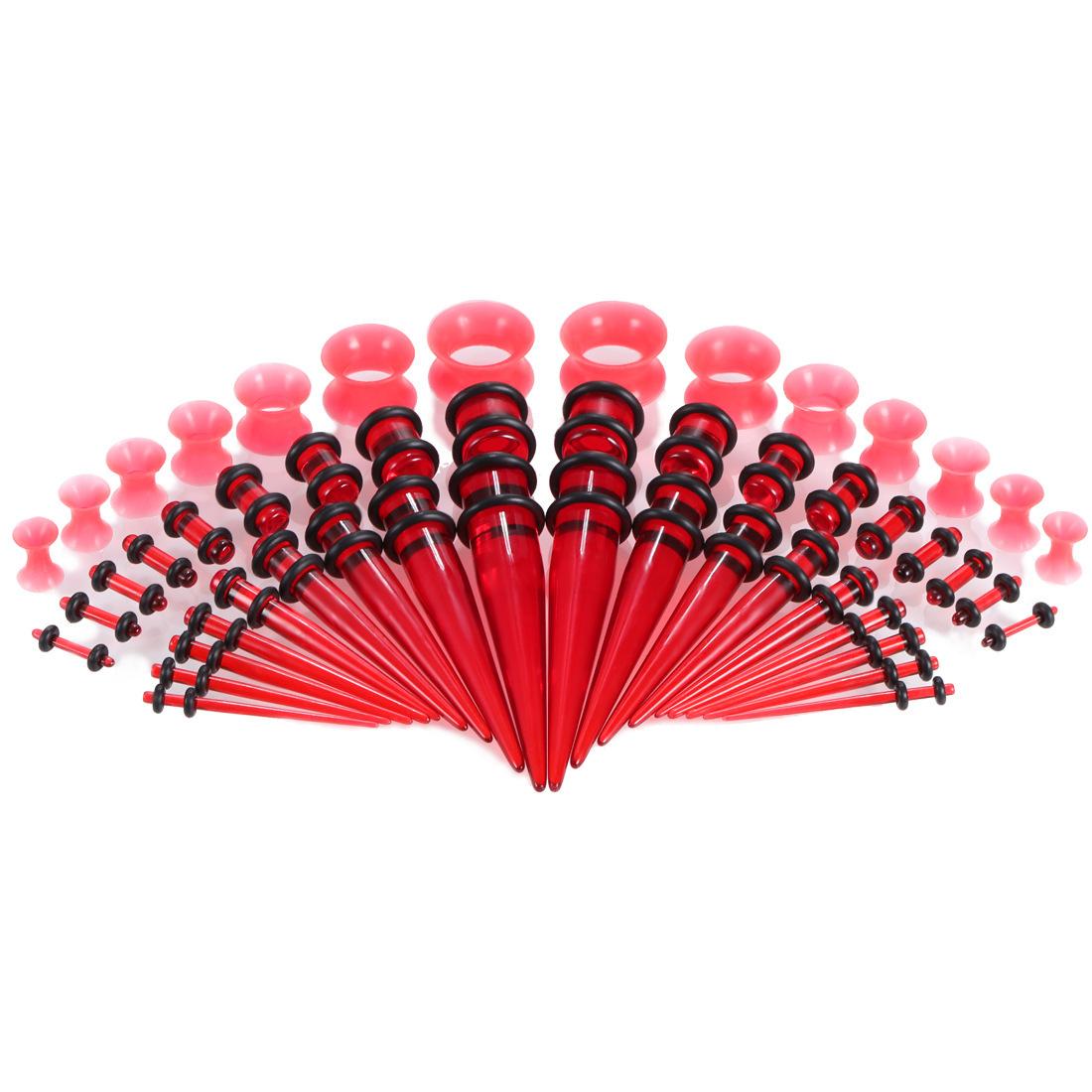 126Pcs Acrylic Taper Ear Stretching Kit, 14G-00G Ear Gauges Stretching Set with O-Rings, Hypoallergenic Ear Tapers for Piercing Stretching for Women Men