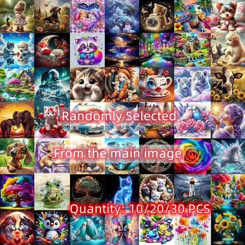 10/20/30-Piece Diamond Painting Kit, Cartoon, Animal, Floral & Figure Patterns, 20×20cm Full Diamond Art Set, DIY Crafts for Wall Decor, Beginners & Adults, Diamond Art Tools #GLOBAL PICKS