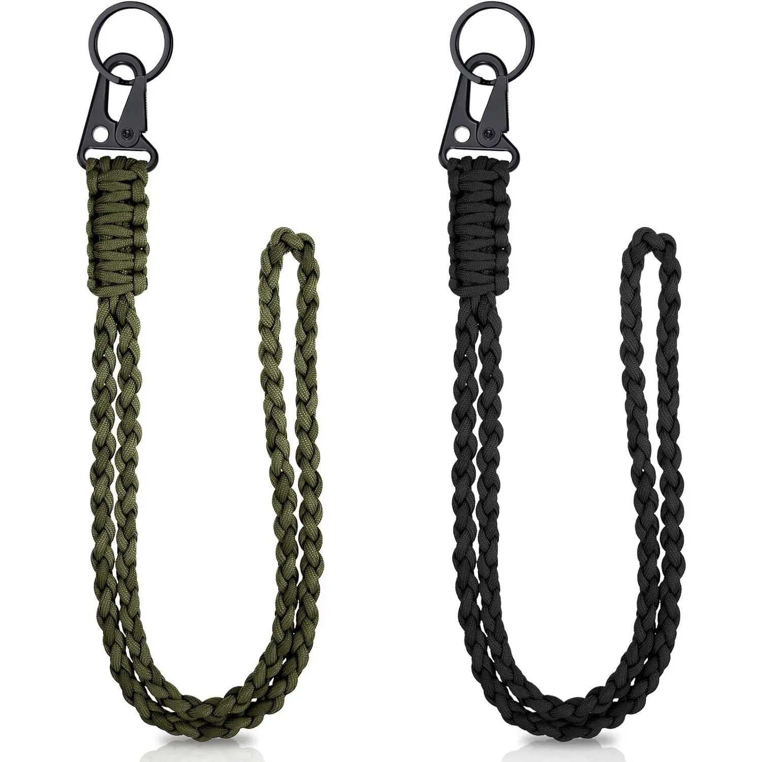 Frienda 2-Set Sturdy Heavy-Duty Camouflage Look 550 Polyester Paracord Lanyard Necklace - 22" Extendable, with Whistle Strap & Phone Keychain Charm, Outdoor Adventure Accessory, Christmas/Graduation Gift for Friends