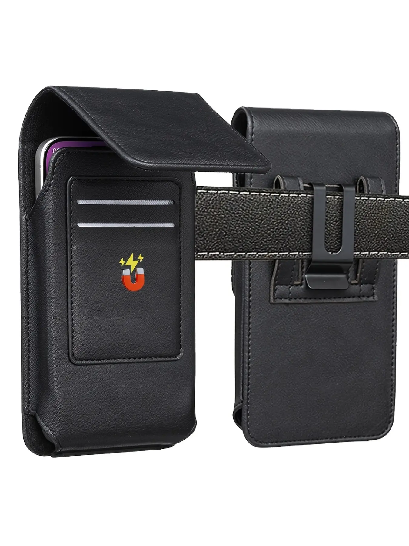 Premium PU Leather Phone Wallet Case – Business ID Card Holder, Universal for iPhone/Samsung 6.5-6.9" Phones, Thin Single Pocket, Mobile Phone Accessory