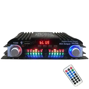 1600W Peak Power HiFi Sound Amplifier Digital 4 Channel Audio Amplifier Bluetooth Karaoke Player FM Radio Support Remote Control