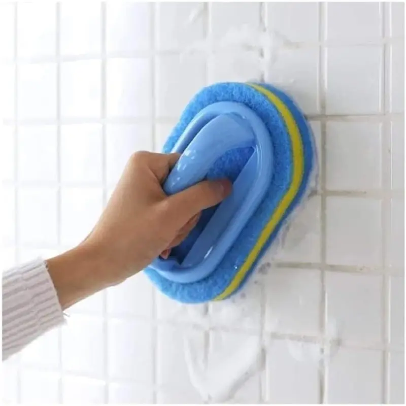 Bathroom Cleaning Brush with Long Handle, Multi Purpose Scrub Brush for Shower, Bathtub, Toilet, Kitchen Sink & Home Cleaning