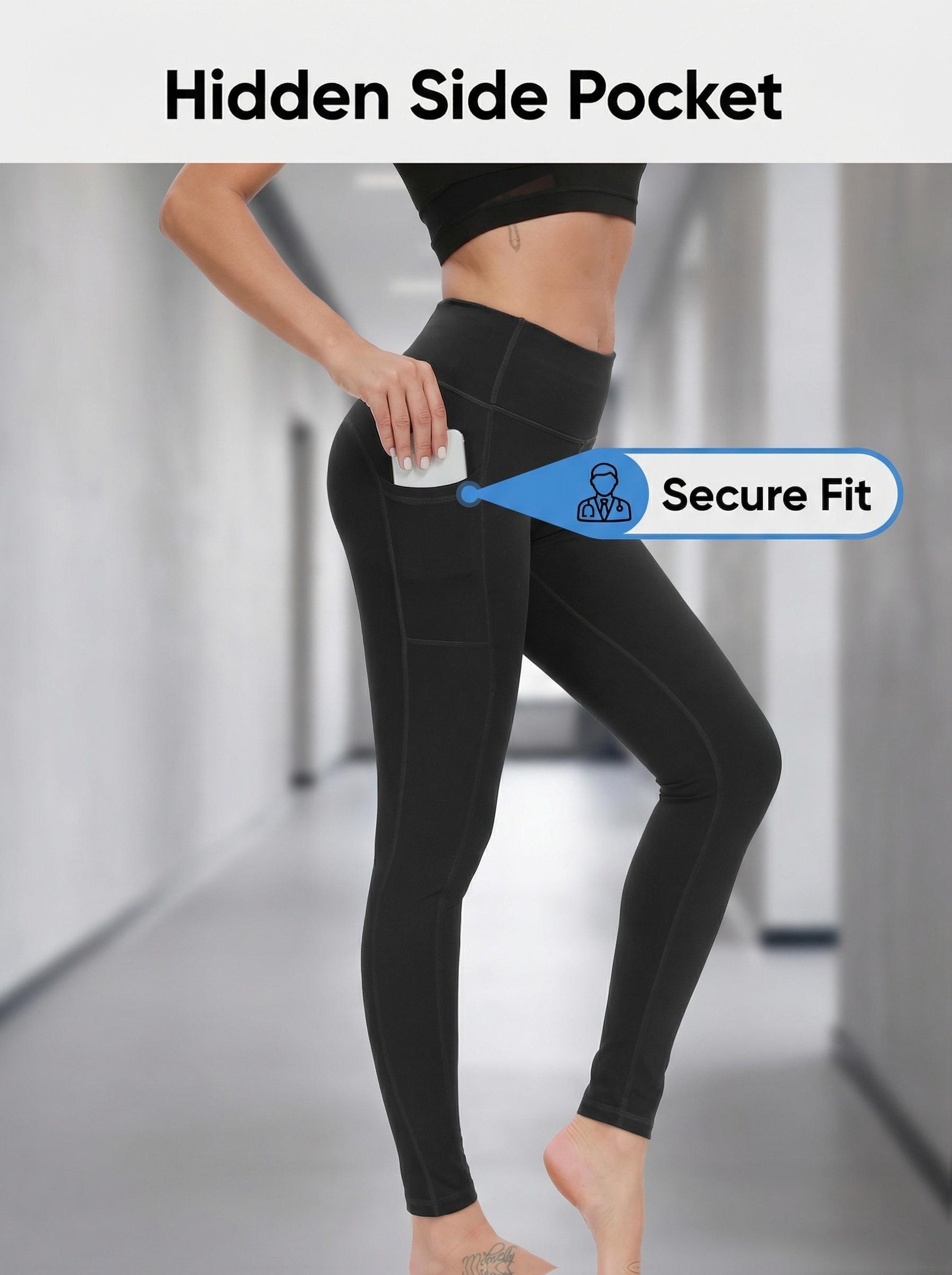 Women'S Yoga 9 Pants Padded Plain-Colored Base Pants with Pockets Cropped Yoga Leggings Butt Lifting Design High Rise Booty Yoga Pants Soft Stretch