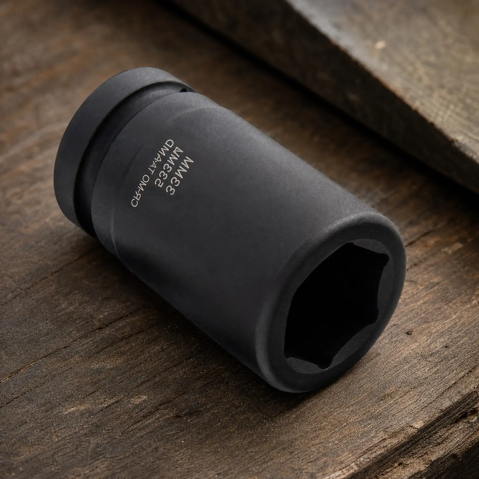 533MD 1 Inch Drive 33mm Deep Impact Socket, Cr-Mo Steel, Radius Corner Design, Chamfered Opening, Dual Size Markings