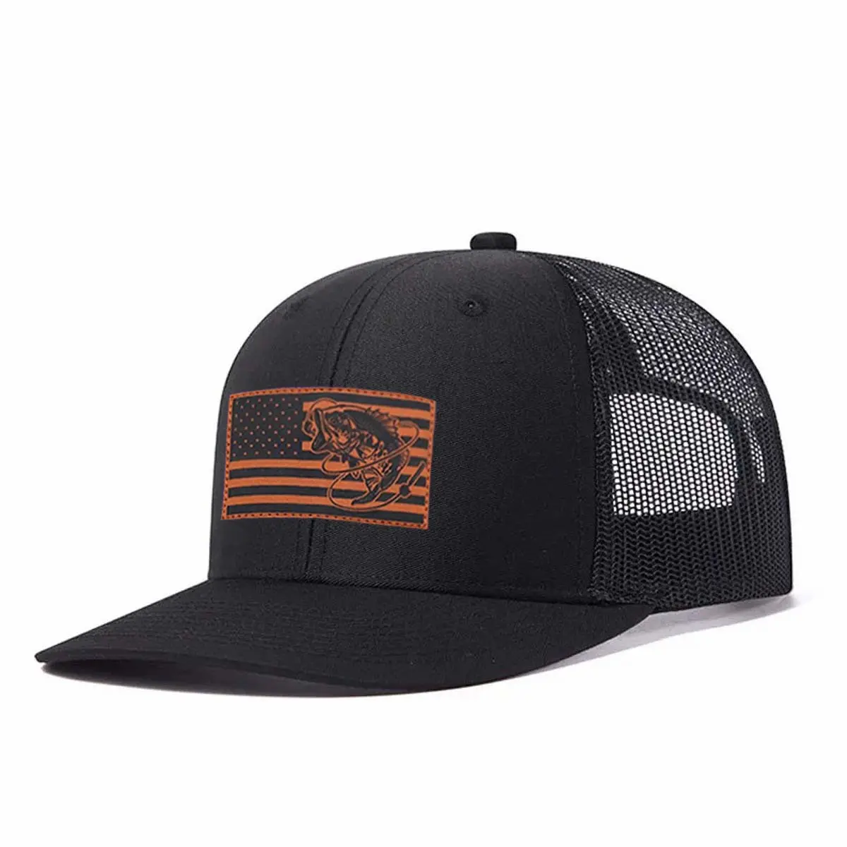 Flag fishskin mesh baseball cap breathable adjustable unisex travel essential fishing baby