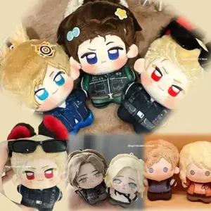 New 10cm Resident Evil Leon Scott Plush Pendnat Mini Kennedy Chris Redfield Albert Wesker Stuffed Doll Anime Toys For Kid Gifts