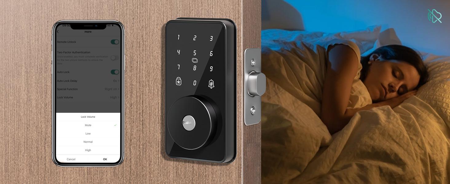 Lock, Door Lock for Front Door, 6 Code Door Lock with, Bluetooth Deadbolt, App