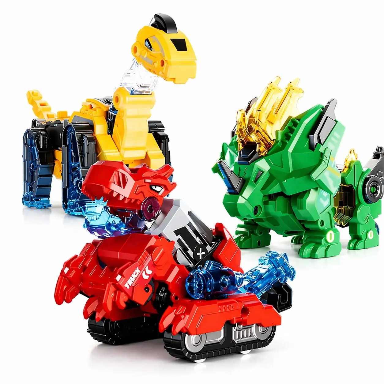 Magnetic Snap Dino Transformer Car - 2-in-1 Plastic Unisex Animal Robot-Truck Building Toy, DIY STEM Toy for Toddlers, Strong Magnetic Connection, Boosts Hand-Eye Coordination & Children Development, Everyday Holiday/Birthday Gift, Construction