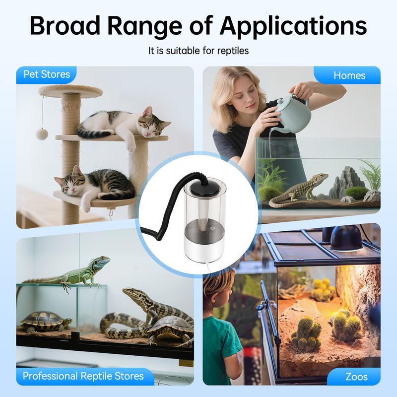 Reptile Humidifier 4L Pet Humidifier Reptile Fogger with Tube, Mist Humidifier for Pet, Humidifier Machine Fogger Humidifier for Reptile Amphibians Herps Snakes Turtles