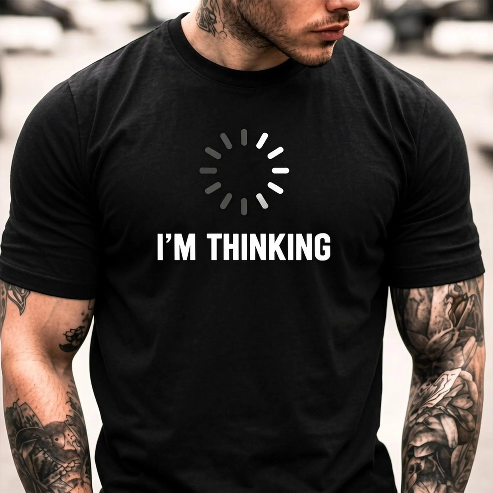 Funny Designs for Programmer Nerds I'm Thinking for Geeks Nerds Programmers Unisex Adults Black Short Sleeve T-Shirt Small