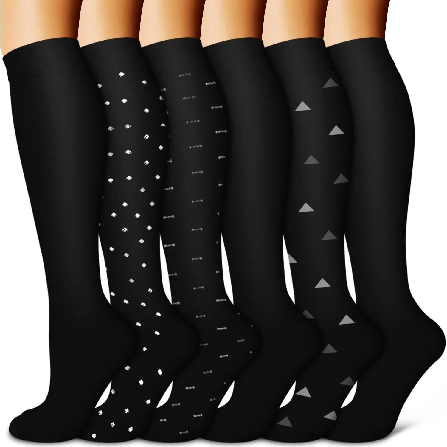 Compression Socks with Copper Infusion for Women & Men (6 Pairs) - Best Support for Nurses, Running, Hiking, RecoveryGift