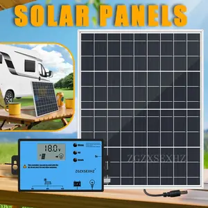 15W Monocrystalline Solar Panel, Aluminum Frame with Charge Controller & DC Plug, 18V Off-Grid Portable Solar Charger – Garden Shed Garage Camping Caravan