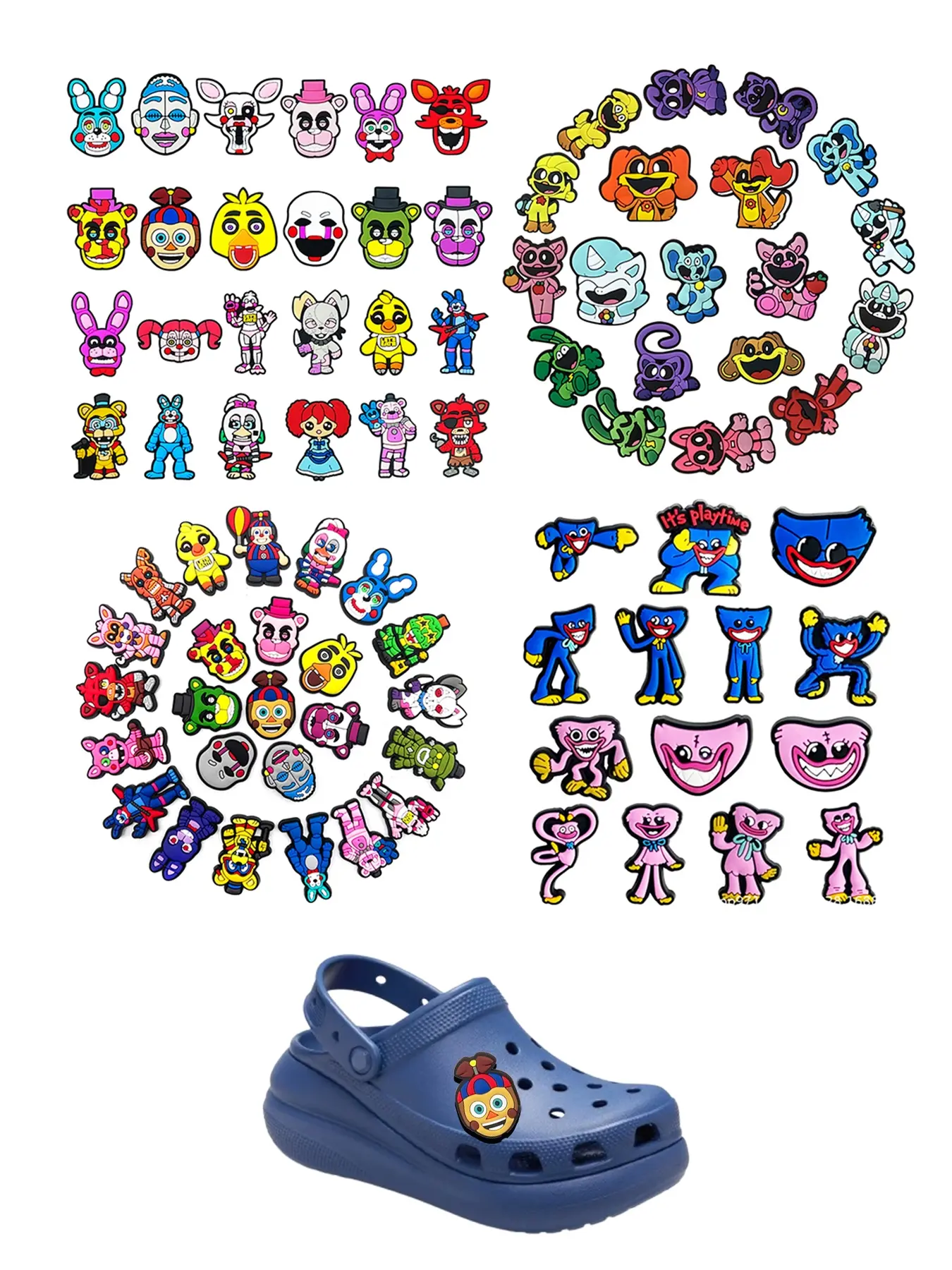 Multiset Wooden Animal Game Cartoon PVC DIY Shoe Clips Decorations, Classic Sandals for Kids, Christmas Party Birthday Gift, Cute Shoe Charms