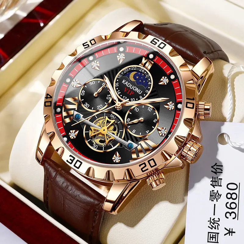Authentic new men's watch, stylish and high-end flywheel watch, men's wristwatch with automatic function and multiple functions, live-streaming star's same model