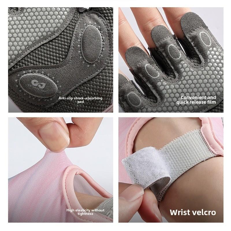 Summer Yoga Gloves Women's Outdoor Fitness Riding Non-slip, Breathable, Shock Absorption, Wear-resistant Half Finger Thin Waterproof Touch Screen
