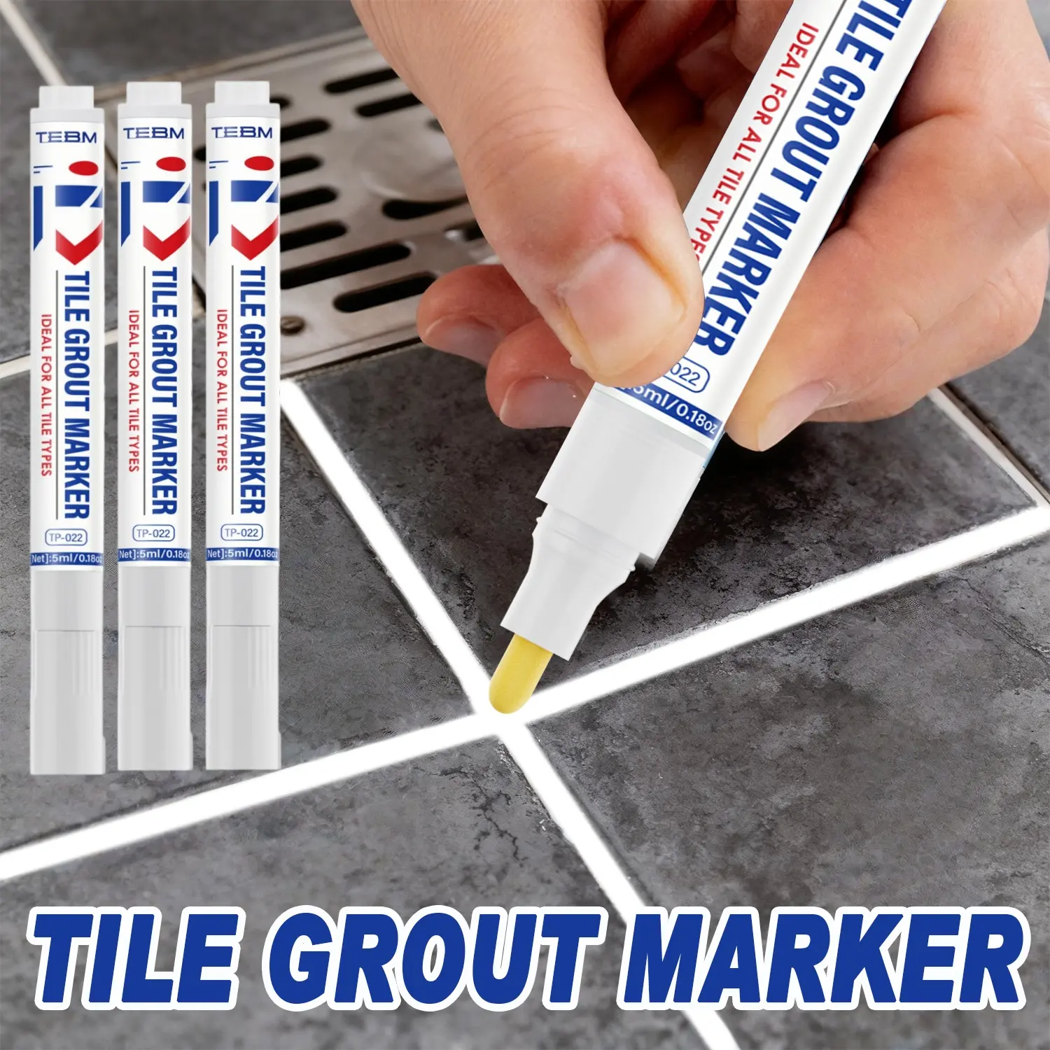 3Pcs/Set Waterproof Tile Grout Filler, Gap Sealer for Kitchen, Bathroom Sinks & Floors. Ideal for Shower Rooms, Sinks, Toilets, Bathtubs, Floors and Walls, Tough & Durable Tile Gap Filler
