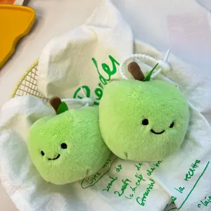 Cute wool green apple fruit doll plush doll bag pendant, soft and cute
