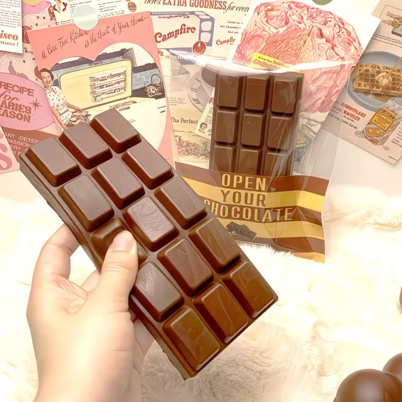 Slow Rebound Chocolate Board Stress Relief Toy, Wet Soft Fidget Toy, Funny Pressure Release Toy, Kids Hand Squeeze Toy, Decompression Squishy, Not Edible