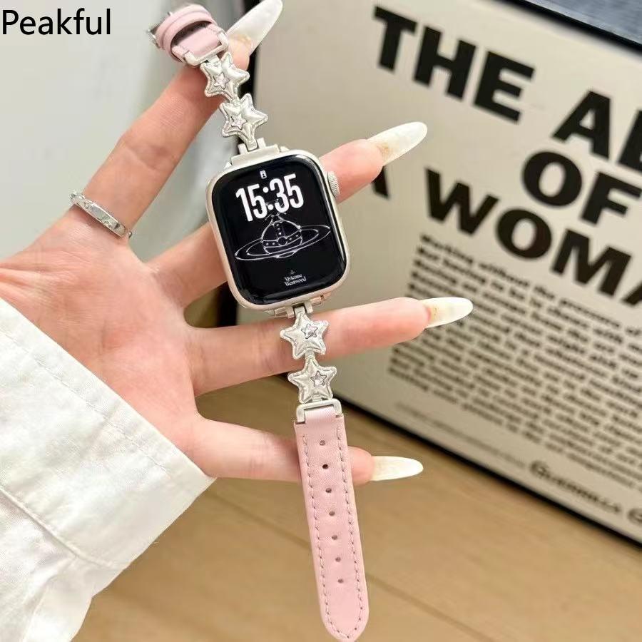 S11 Huaqiang North S10 strap max for Apple iwatch9876543 balloon star metal leather wristband