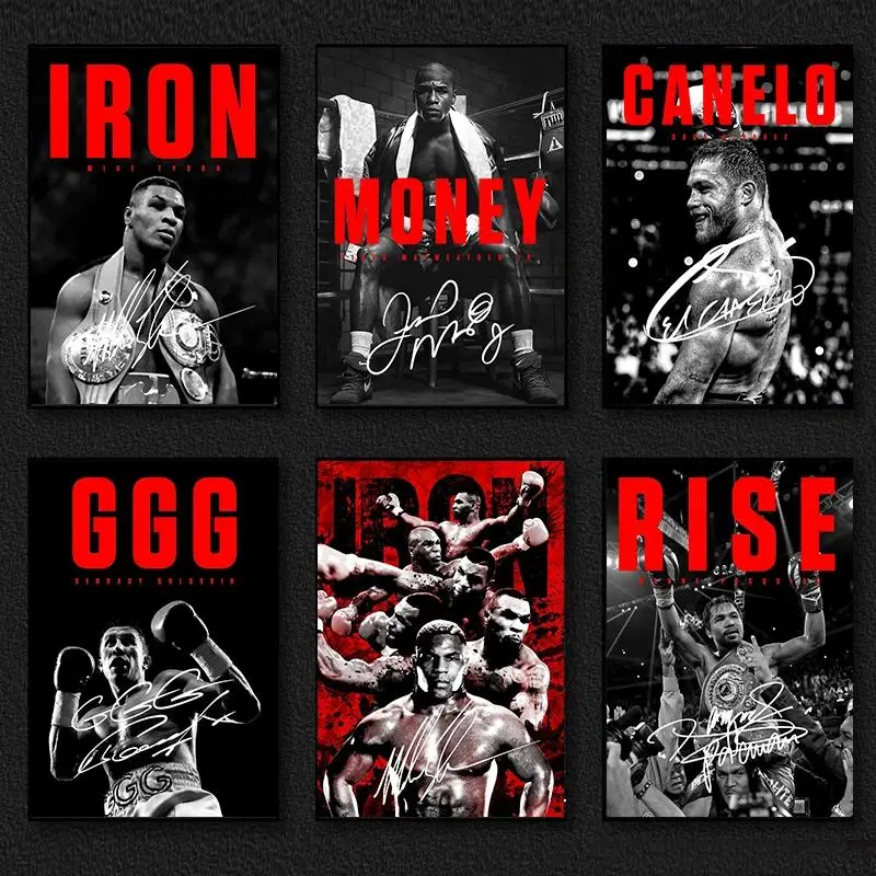 Mike Tyson Boxing Legend Black & White Inspirational Motivational Poster, Home Decor Wall Art for Boxing Fans, Man Cave Decor