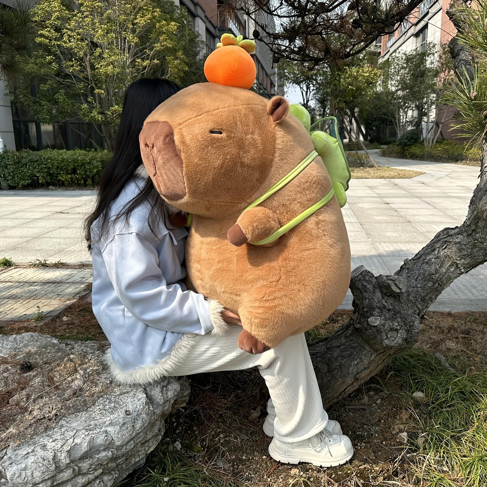 Capybara Plush Toy, Adorable Simulation Plush Toy, Cute Soft Stuffed Animal With Turtle Backpack, Birthday Gift For Boys And Girls