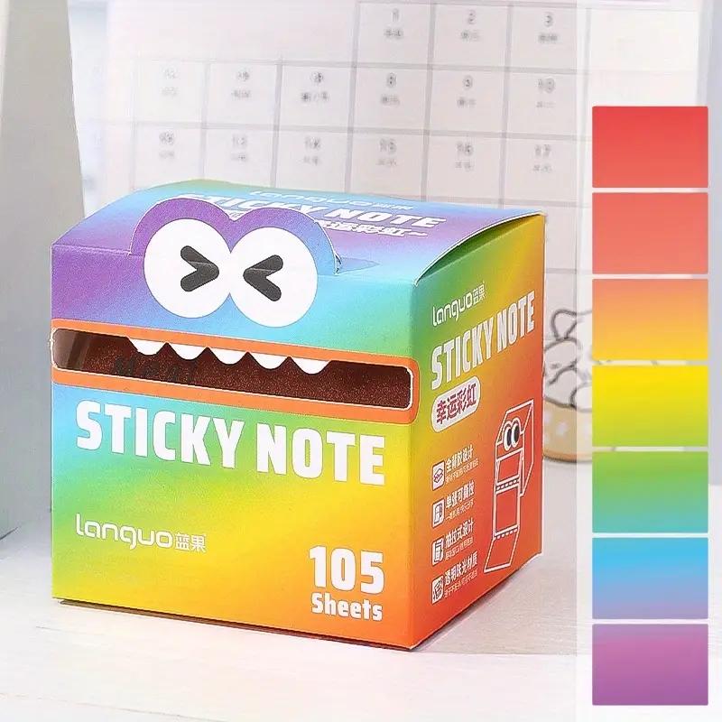 105 Sheets Pearlescent Waterproof Sticky Notes | Cute Monster Design, Self-Adhesive Pull-Out Notes for School, Office & Bullet Journals, Colorful & Fun Stationery, Office Supplies, Stickers