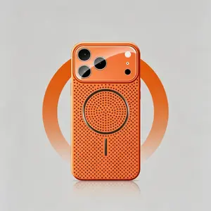 Magnetic Protective Phone Case for iPhone 17 Pro,16,15,14,13 - Premium Honeycomb-Perforated TPU-PC, Breathable Heat-Dissipating, Stable Wireless Charging Support, Raised Camera Lens Shield, Vintage Skull Design