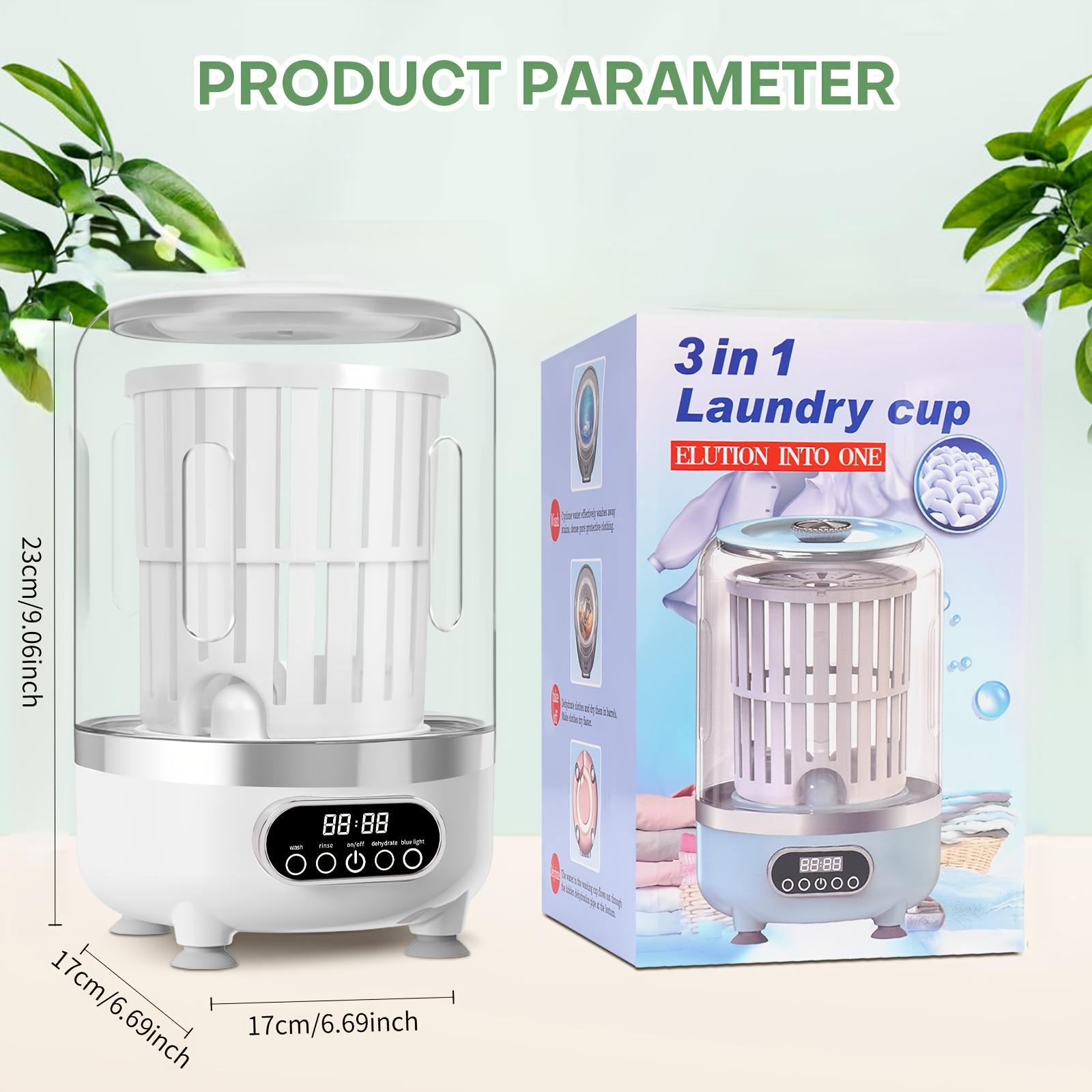 2-liter Lingerie Washing Machine with Drain Basket, 3000mAh, Fully Automatic Portable Mini Washing Machine with Strong Light Deep Cleaning And Spin Dryer. Suitable for Lingerie, Socks, Baby Clothes, And Can Be Used In Travel, Dormitories, RVs, Etc.