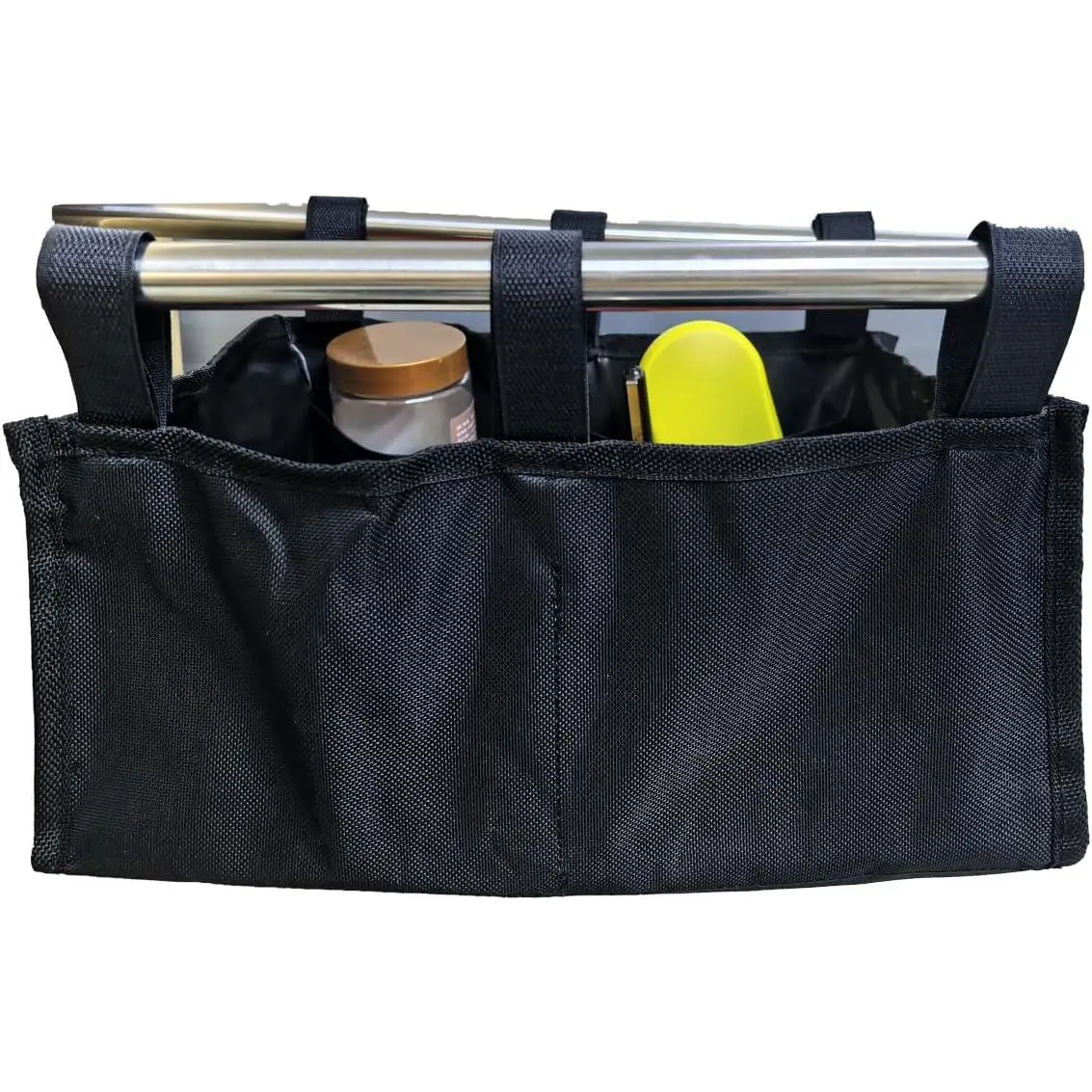 Bag Walker Storage Bag, Under Seat for Wheel Rollator, Rollator Bag Tote Organizer Pouch Storage to Walkers for Senoirs, Walker Accessories (Black, Large)