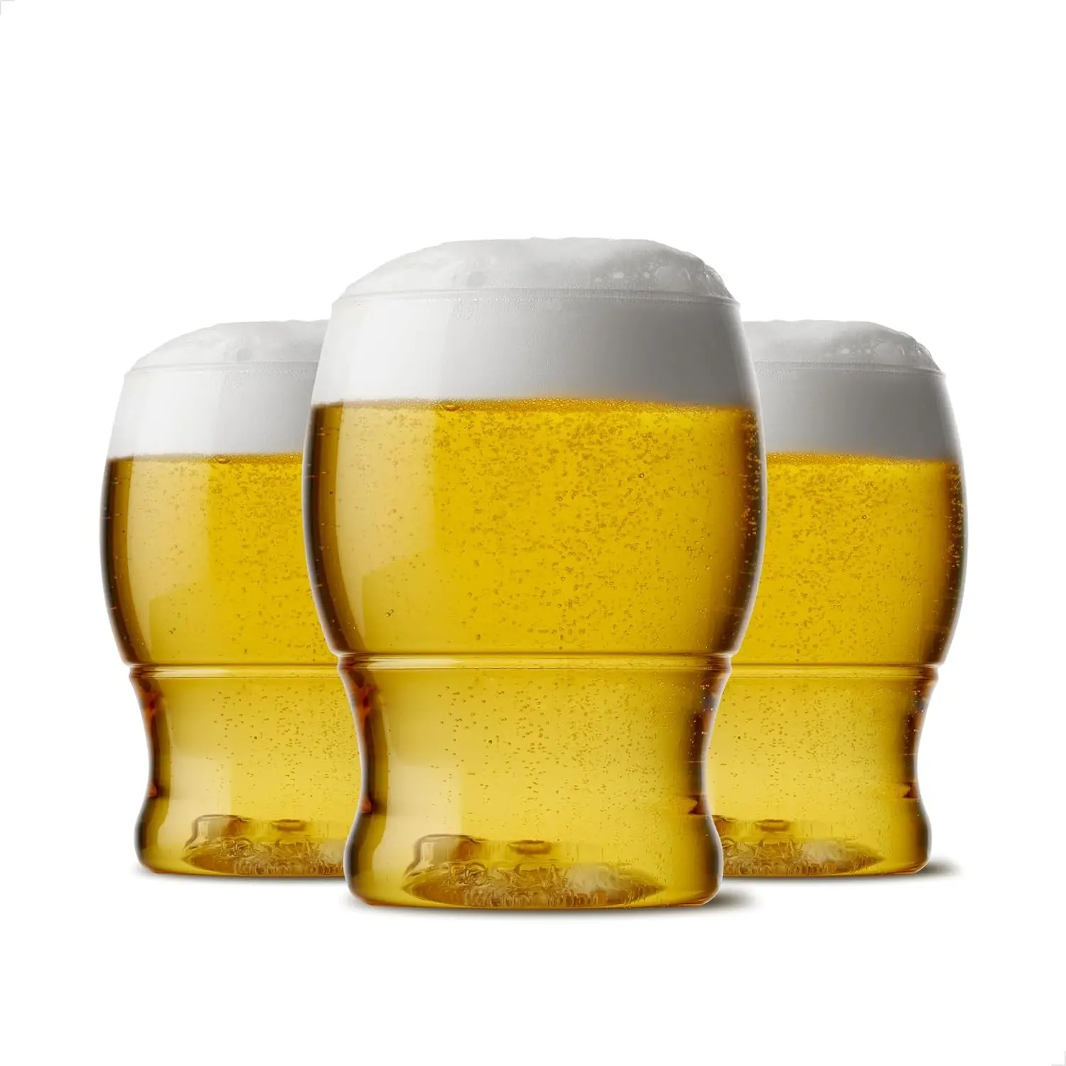 POP 12oz Pint Jr, Premium Quality, Recyclable, Unbreakable & Crystal Clear Plastic Beer Glasses, Set of 12