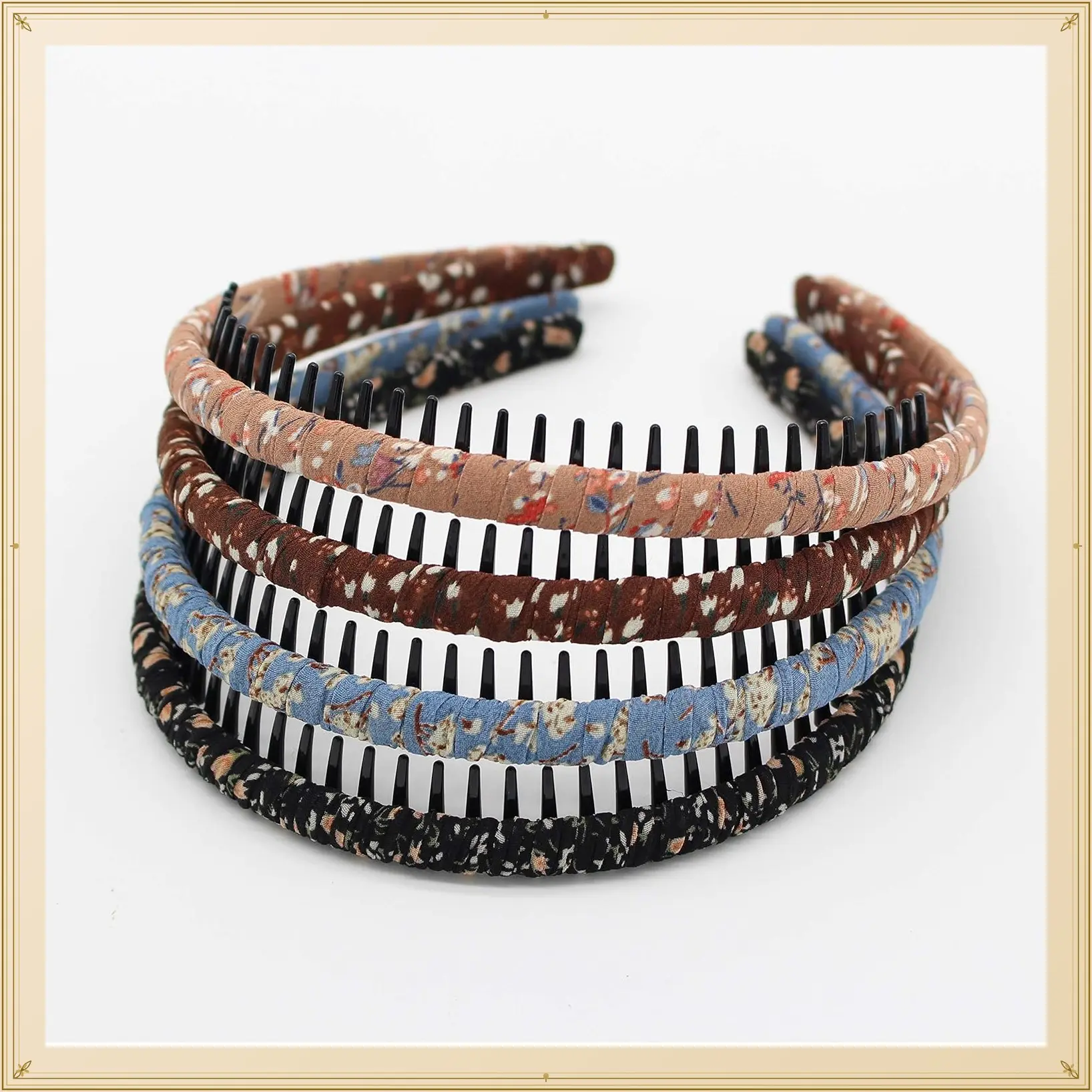 Zig Zag Non-Slip Headbands for Women, Pack of 4 - Hair Bands for Daily Use, Spa, Parties, YogaGift